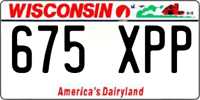 WI license plate 675XPP