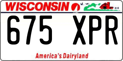 WI license plate 675XPR