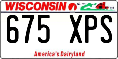 WI license plate 675XPS