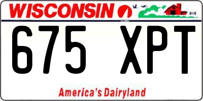 WI license plate 675XPT