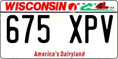 WI license plate 675XPV