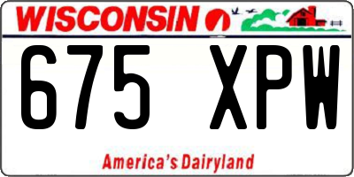 WI license plate 675XPW