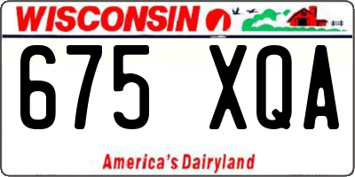 WI license plate 675XQA