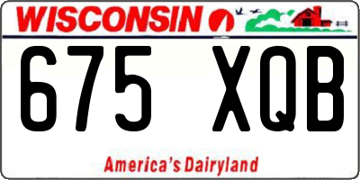 WI license plate 675XQB