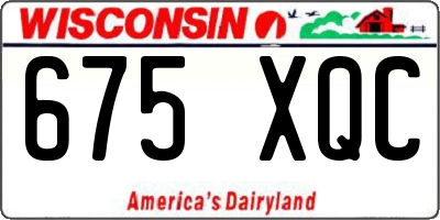 WI license plate 675XQC
