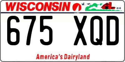 WI license plate 675XQD