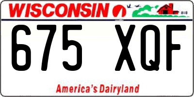 WI license plate 675XQF