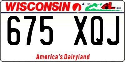 WI license plate 675XQJ