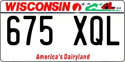 WI license plate 675XQL