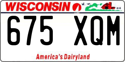 WI license plate 675XQM
