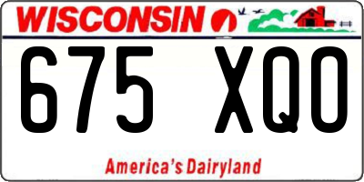 WI license plate 675XQO