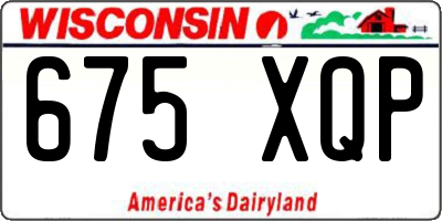 WI license plate 675XQP