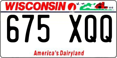 WI license plate 675XQQ