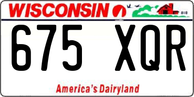 WI license plate 675XQR