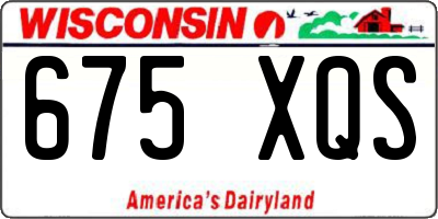 WI license plate 675XQS