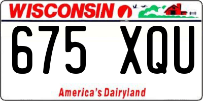 WI license plate 675XQU
