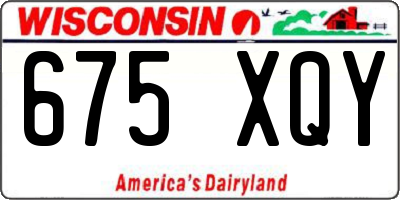 WI license plate 675XQY