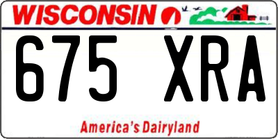 WI license plate 675XRA