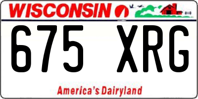 WI license plate 675XRG