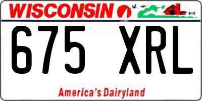 WI license plate 675XRL