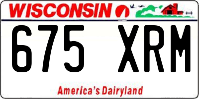 WI license plate 675XRM