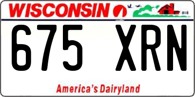 WI license plate 675XRN