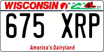 WI license plate 675XRP