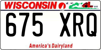 WI license plate 675XRQ