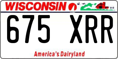 WI license plate 675XRR