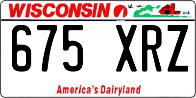 WI license plate 675XRZ
