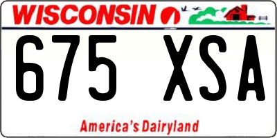 WI license plate 675XSA