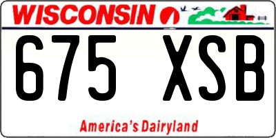 WI license plate 675XSB