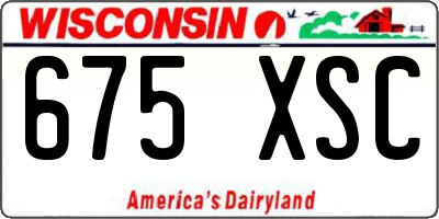 WI license plate 675XSC