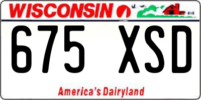 WI license plate 675XSD