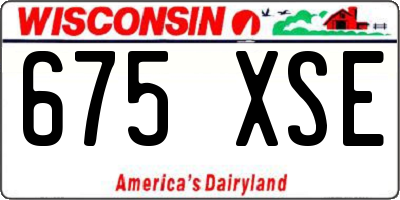 WI license plate 675XSE