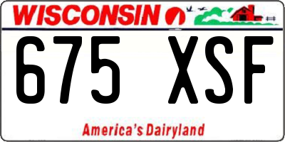 WI license plate 675XSF