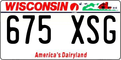 WI license plate 675XSG