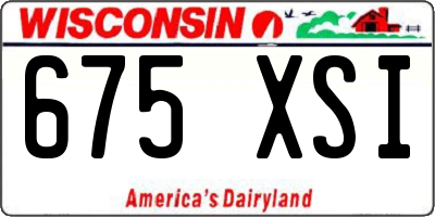 WI license plate 675XSI