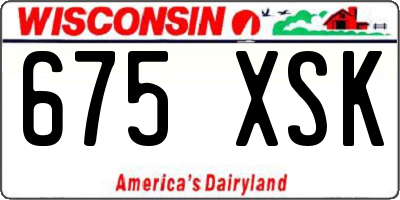 WI license plate 675XSK