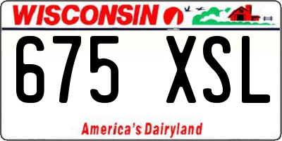 WI license plate 675XSL