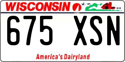 WI license plate 675XSN