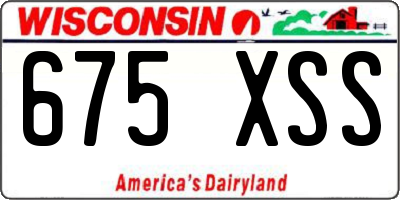 WI license plate 675XSS