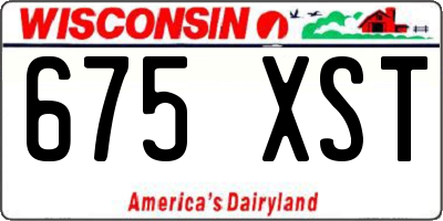 WI license plate 675XST