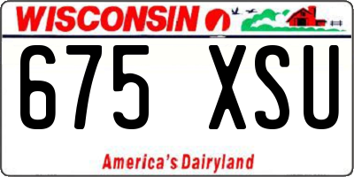 WI license plate 675XSU