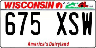 WI license plate 675XSW