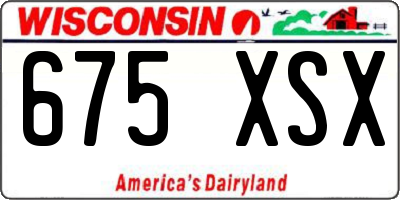WI license plate 675XSX