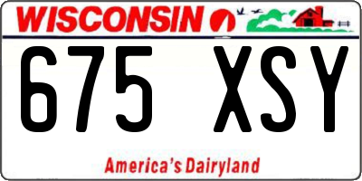 WI license plate 675XSY