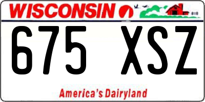 WI license plate 675XSZ