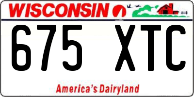 WI license plate 675XTC