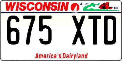 WI license plate 675XTD